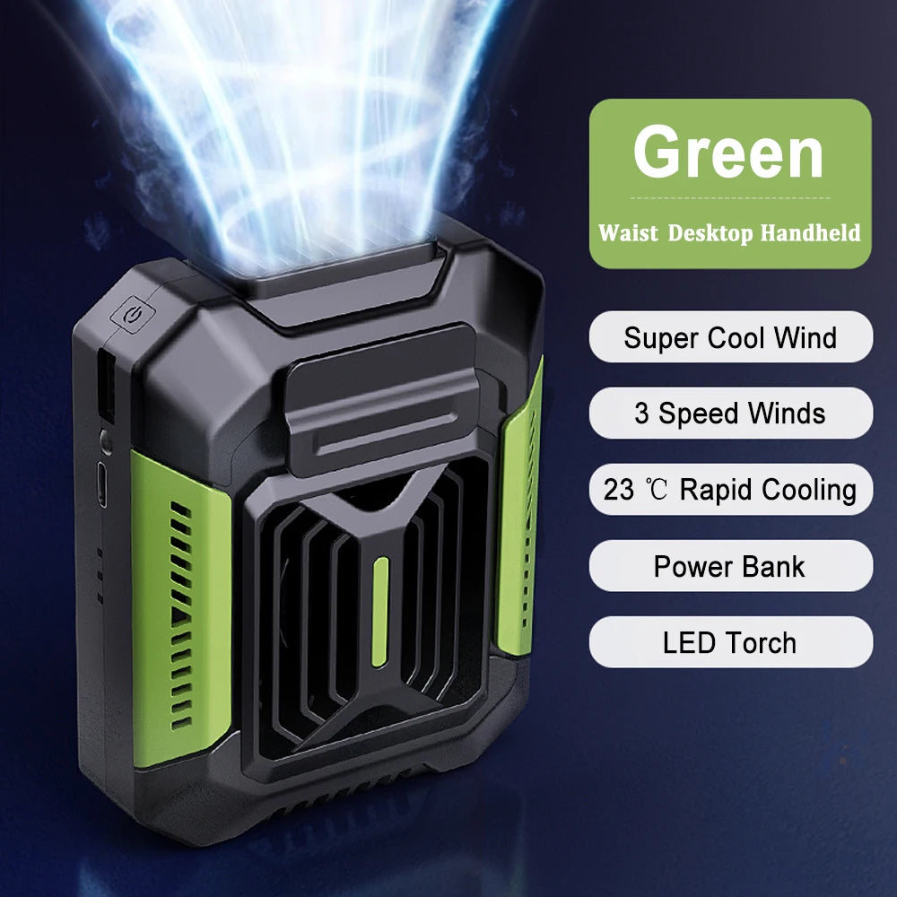 Portable Waist Fan – Powerful Rechargeable Belt Clip Fan with Adjustable Speeds & High RPM Airflow