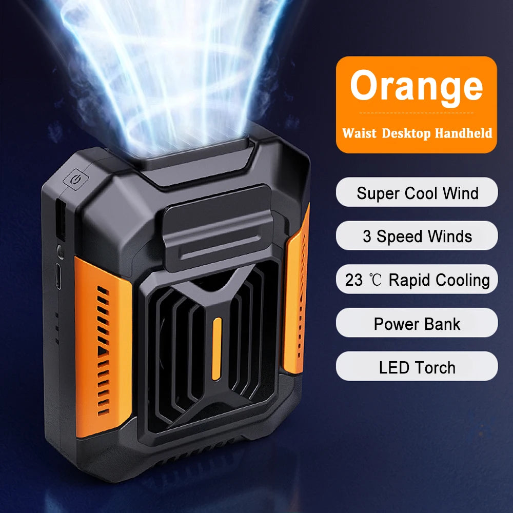 Portable Waist Fan – Powerful Rechargeable Belt Clip Fan with Adjustable Speeds & High RPM Airflow