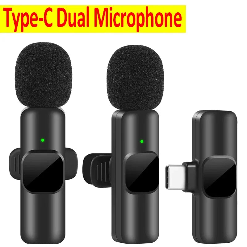 Wireless Lavalier Microphone – Bluetooth 5.0 Clip-On Mic for Android & iPhone | Real-Time Audio, Noise Reduction, Rechargeable