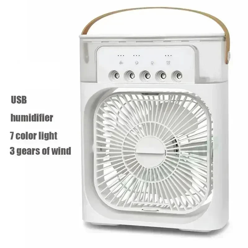 3-in-1 Desktop Cooler – Fan, Humidifier, LED