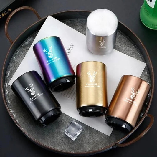Bottle Opener (Multi-Color),1 PC Stainless Steel Automatic Push Down Quick To Open Small Portable Bottle Cap Openers