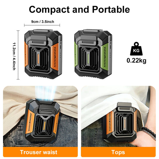Portable Waist Fan – Powerful Rechargeable Belt Clip Fan with Adjustable Speeds & High RPM Airflow