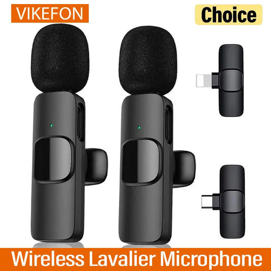 Wireless Lavalier Microphone – Bluetooth 5.0 Clip-On Mic for Android & iPhone | Real-Time Audio, Noise Reduction, Rechargeable