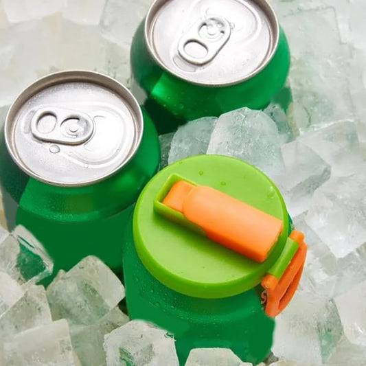 Colorful Reusable Can Lids + Straws – Spill-Free Sips for Soda, Beer, Juice