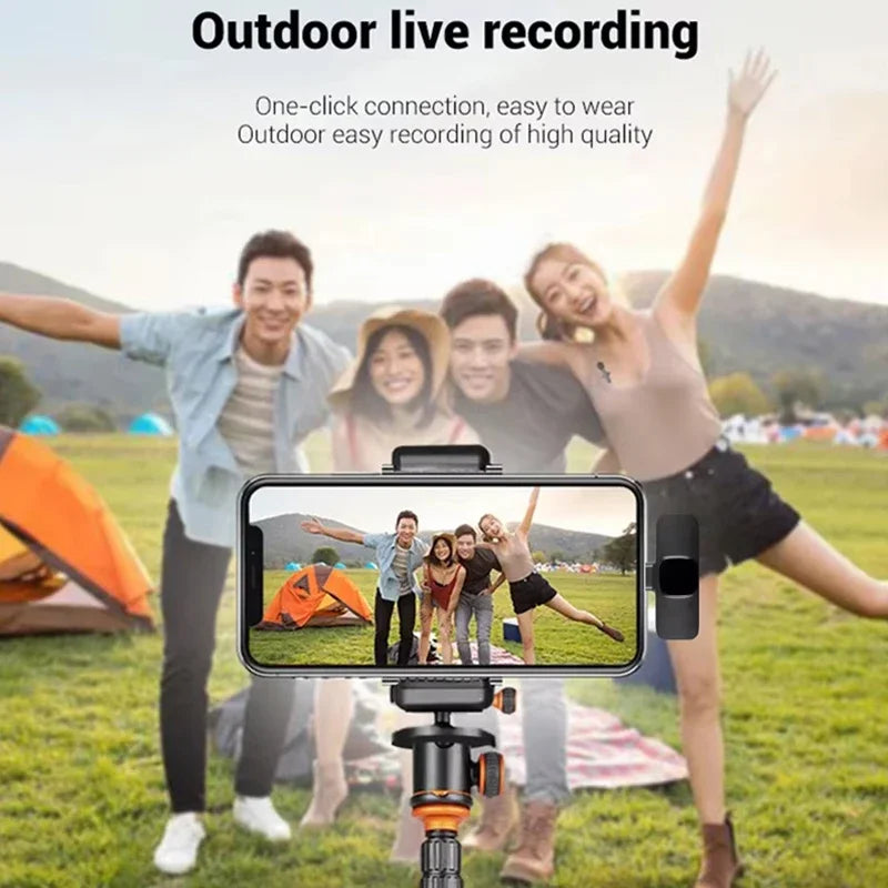 Wireless Lavalier Microphone – Bluetooth 5.0 Clip-On Mic for Android & iPhone | Real-Time Audio, Noise Reduction, Rechargeable