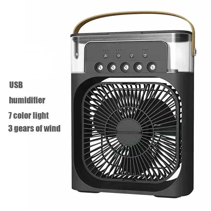 3-in-1 Desktop Cooler – Fan, Humidifier, LED
