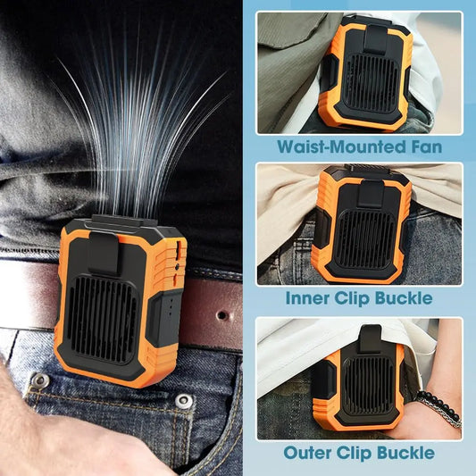 Portable Waist Fan – Powerful Rechargeable Belt Clip Fan with Adjustable Speeds & High RPM Airflow